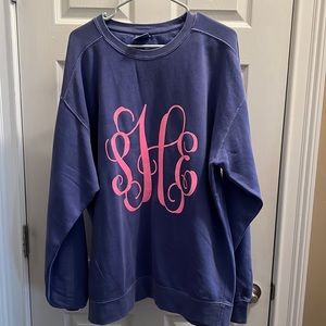Ladies Monogrammed Sweatshirt XL Comfort Colors New never worn
